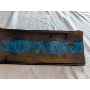 Kurt McVay Art Glass Rectangular Tray 8"
Dichroic Confetti Murrines Signed